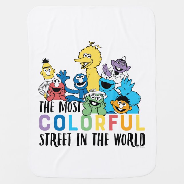 Sesame Street | The Most Colorful Street Baby Blanket (Front)