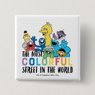 Sesame Street The Most Colorful Street Button
