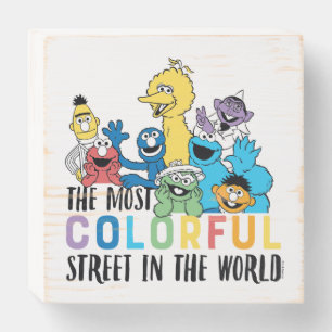 Sesame Street The Most Colorful Street Wooden Box Sign
