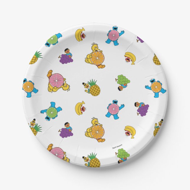 Sesame Street Tropical Pattern Paper Plates (Front)