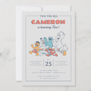 Sesame Street Two the Sea Summer Birthday Invitation
