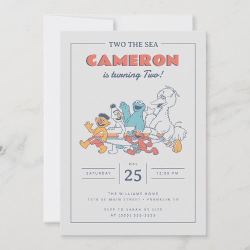 Sesame Street  Two the Sea Summer Birthday Invitation