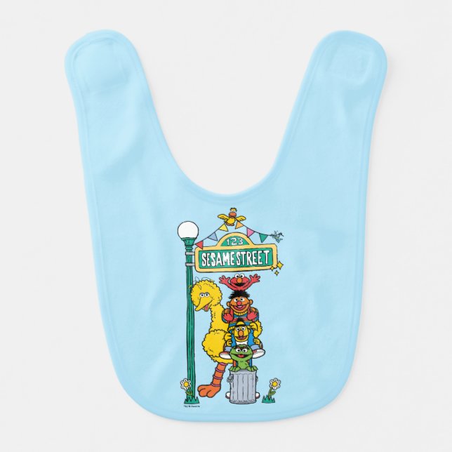 Sesame Street | Under the Sesame Street Sign Baby Bib (Front)