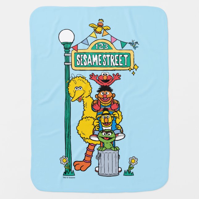 Sesame Street | Under the Sesame Street Sign Baby Blanket (Front)