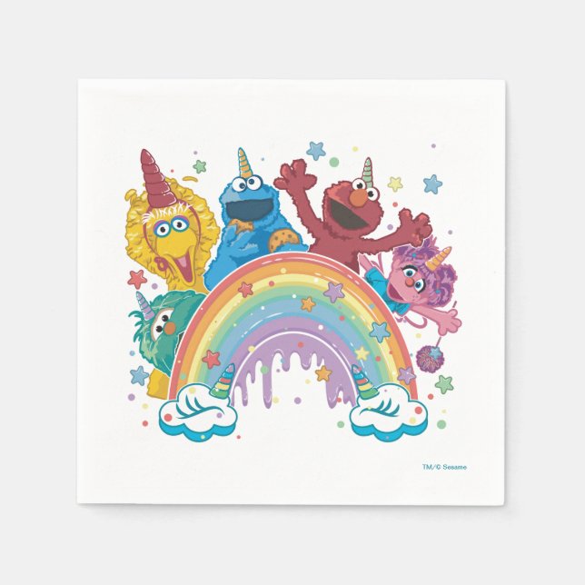 Sesame Street Unicorn Rainbow Napkins (Front)