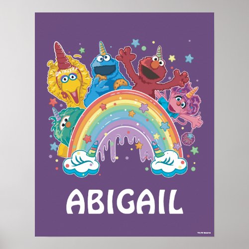 Sesame Street Unicorn Rainbow Poster