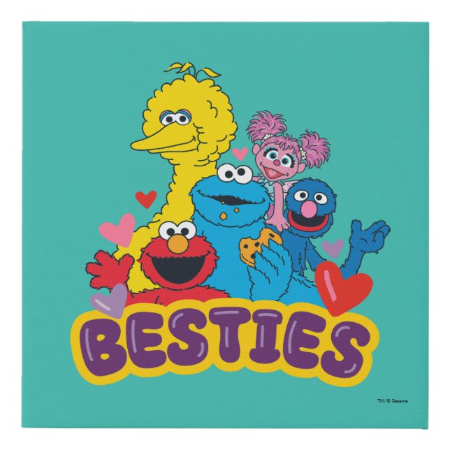 Sesame Street Valentine Besties Faux Canvas Print (Front)