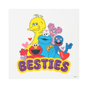 Sesame Street Valentine Besties Metal Print