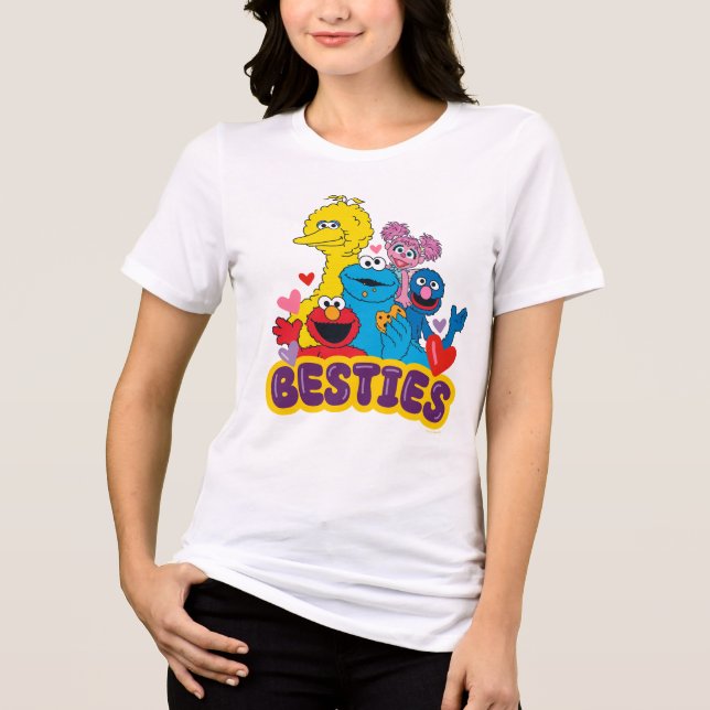 Sesame Street Valentine Besties Tri-Blend Shirt (Front)