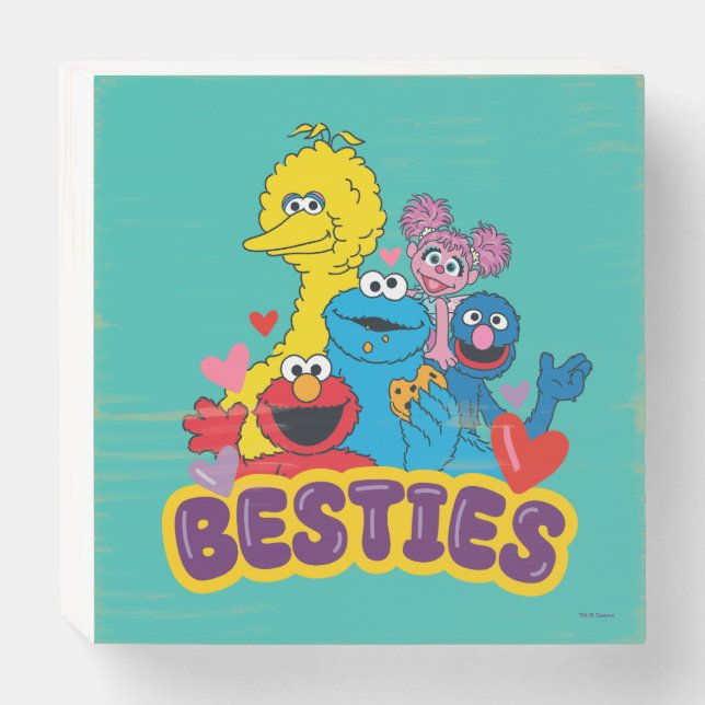 Sesame Street Valentine Besties Wooden Box Sign (Front Horizontal)