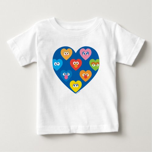 Sesame Street Valentine Hearts Pattern Baby T_Shirt