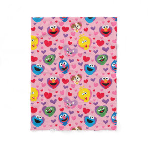 Sesame Street Valentine Hearts Pattern Fleece Blanket
