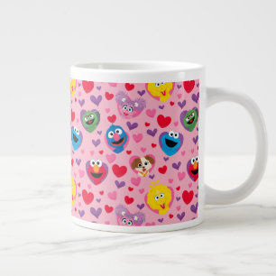 Sesame Street Valentine Hearts Pattern Giant Coffee Mug