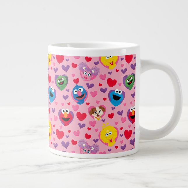 Sesame Street Valentine Hearts Pattern Giant Coffee Mug (Right)