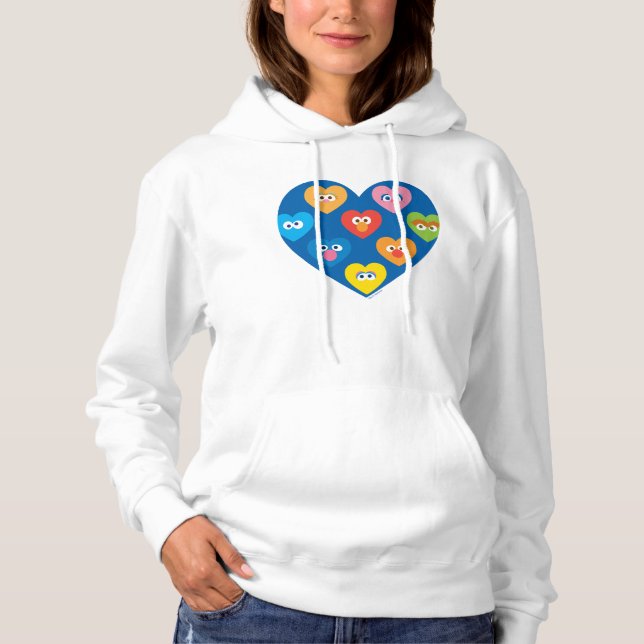 Sesame Street Valentine Hearts Pattern Hoodie (Front)