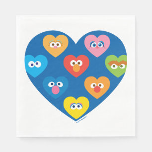 Sesame Street Valentine Hearts Pattern Napkins