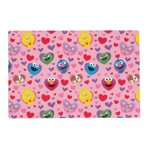 Sesame Street Valentine Hearts Pattern Placemat