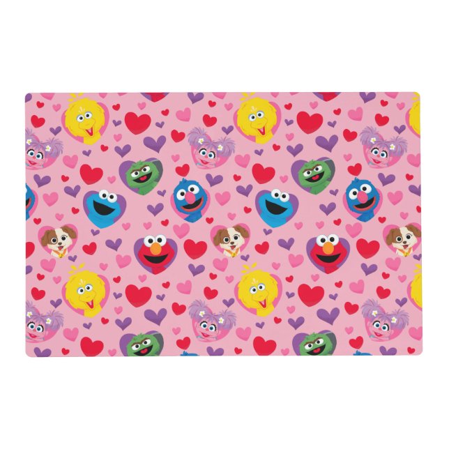 Sesame Street Valentine Hearts Pattern Placemat (Front)