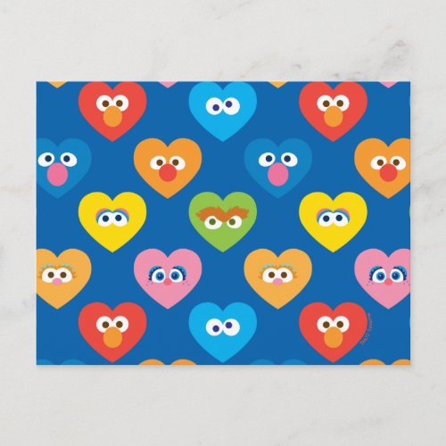 Sesame Street Valentine Hearts Pattern Postcard