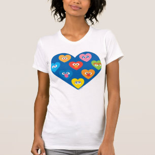 Sesame Street Valentine Hearts Pattern T-Shirt