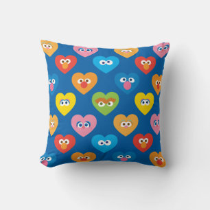 Sesame Street Valentine Hearts Pattern Throw Pillow
