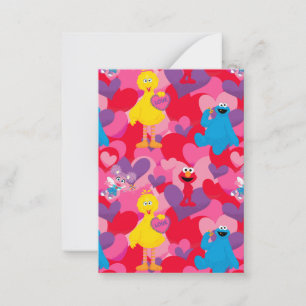 Sesame Street Valentine Pattern Note Card