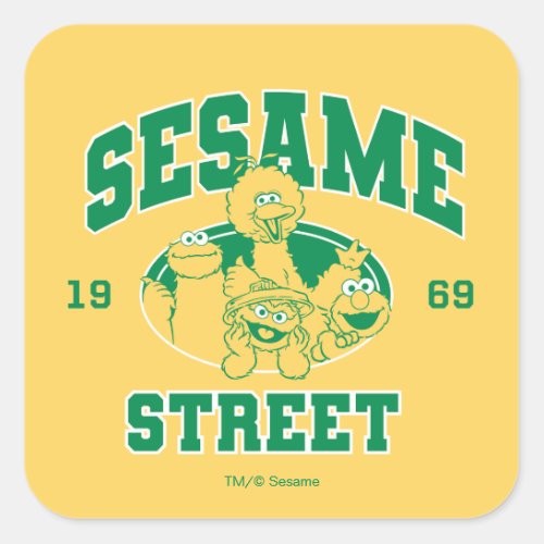 Sesame Street  Vintage 1969 Square Sticker