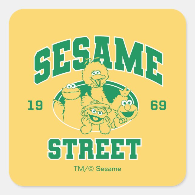 Sesame Street | Vintage 1969 Square Sticker (Front)