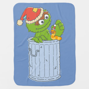 Sesame Street Vintage Christmas Oscar Baby Blanket