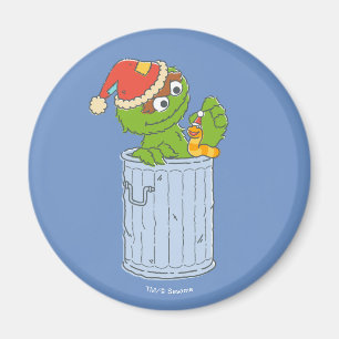 Sesame Street Vintage Christmas Oscar Magnet