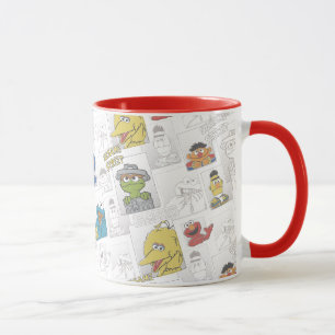 Sesame Street Vintage Comic Pattern Mug