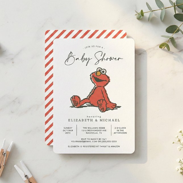 Sesame Street Vintage Elmo Baby Shower  Invitation (Creator Uploaded)