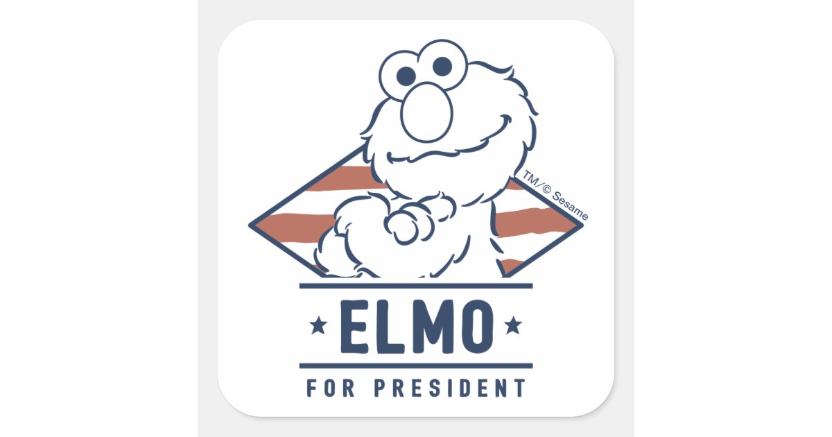 Sesame Street | Vintage Elmo for President Square Sticker | Zazzle