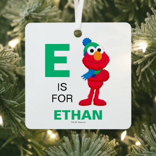 Sesame Street  Winter Elmo Metal Ornament