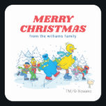 Sesame Street Winter | Merry Christmas Square Sticker<br><div class="desc">Celebrate the holiday season with Sesame Street! Personalize this cute Christmas sticker by adding your own custom text!    © 2021 Sesame Workshop. www.sesamestreet.org</div>