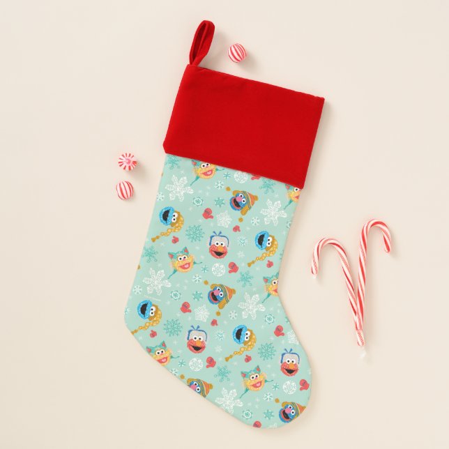Sesame Street Winter Pattern Christmas Stocking (Front)