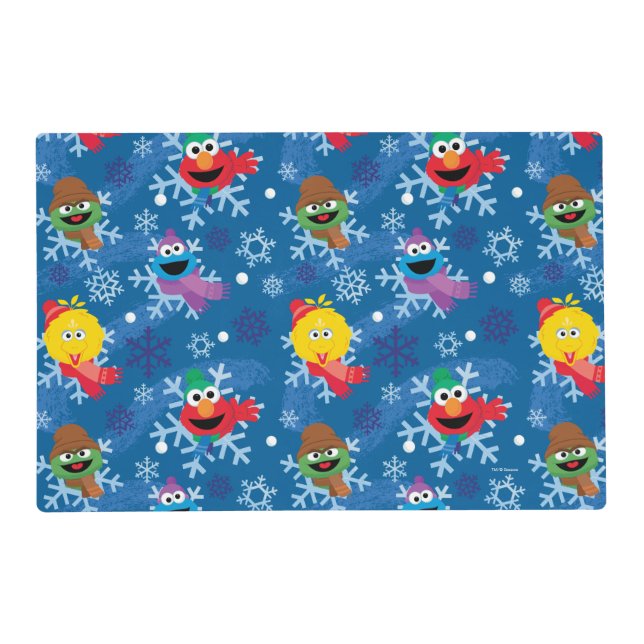 Sesame Street Winter Snowflake Pattern Placemat (Front)