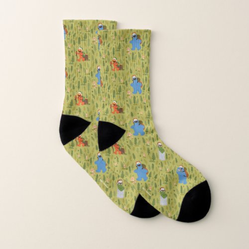 Sesame Street  Woodland Friends Pattern Socks
