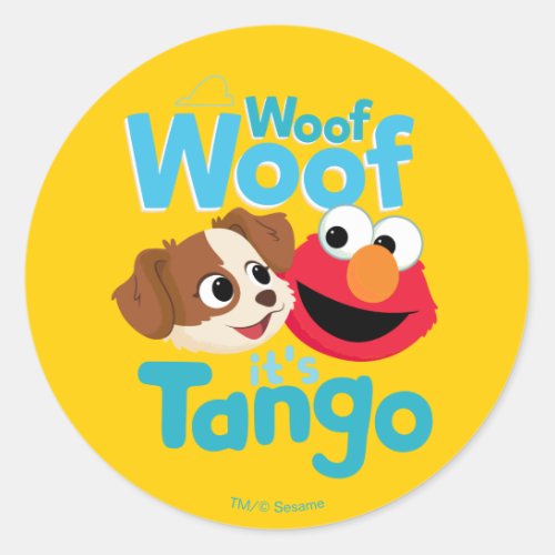 Sesame Street  Woof Woof Its Tango  Elmo Classic Round Sticker