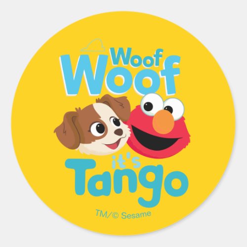 Sesame Street  Woof Woof Its Tango  Elmo Classic Round Sticker