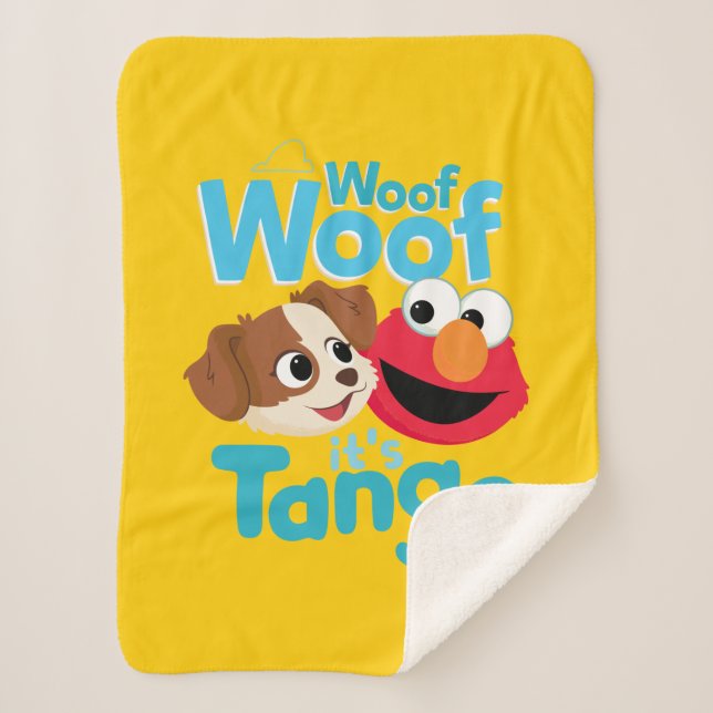 Sesame Street | Woof Woof It's Tango & Elmo Sherpa Blanket (Front)