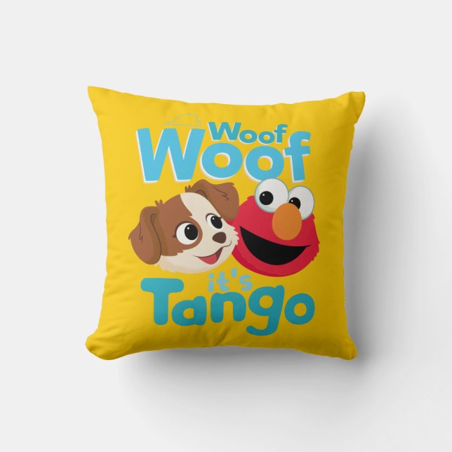 Sesame Street | Woof Woof It's Tango & Elmo Throw Pillow (Front)