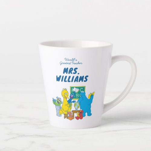 Sesame Street  Worlds Greatest Teacher Latte Mug