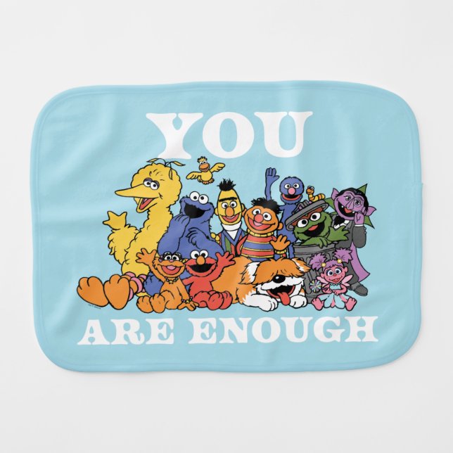 Sesame Street | You Are Enough Baby Burp Cloth (Front Horizontal)