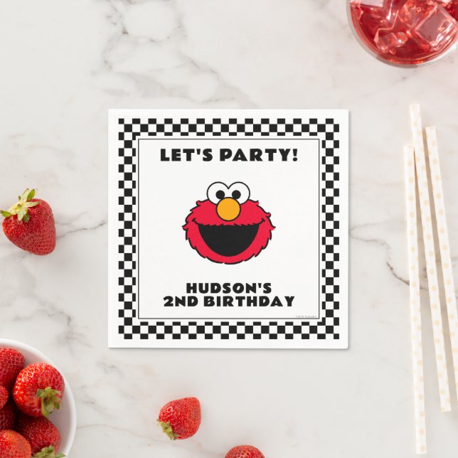 Sesame Street's Elmo Checkerboard Birthday Napkins (Insitu)