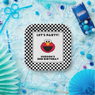 Sesame Street's Elmo Checkerboard Birthday Paper Plates