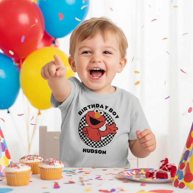 Sesame Street's Elmo Checkered Birthday Boy Toddler T-shirt (Creator Uploaded)