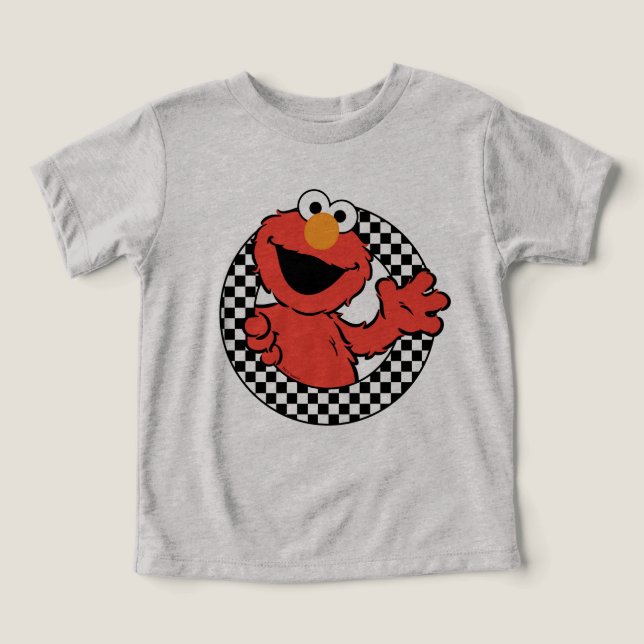 Sesame Street's Elmo Checkered Toddler T-shirt (Design Front)