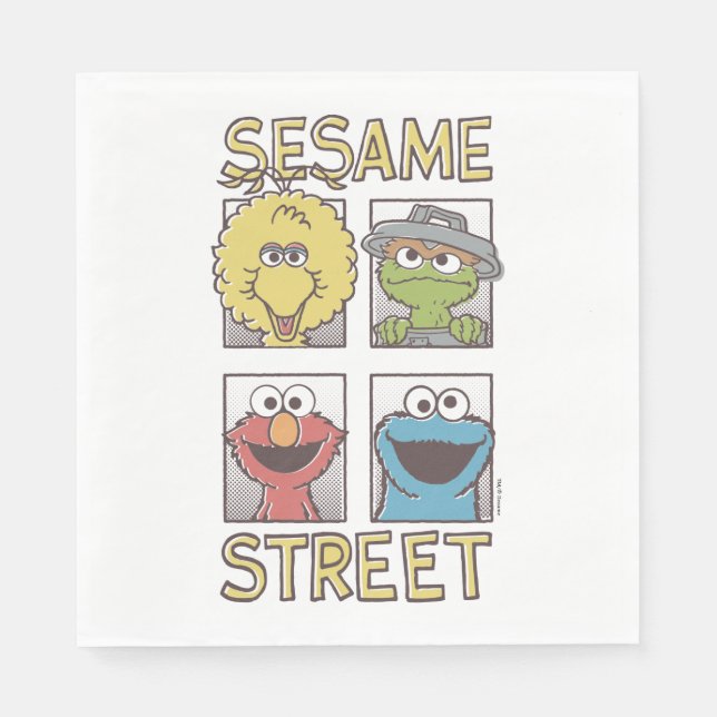 Sesame StreetVintage Character Comic Paper Napkins (Front)