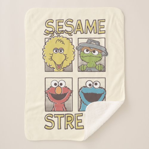 Sesame StreetVintage Character Comic Sherpa Blanket
